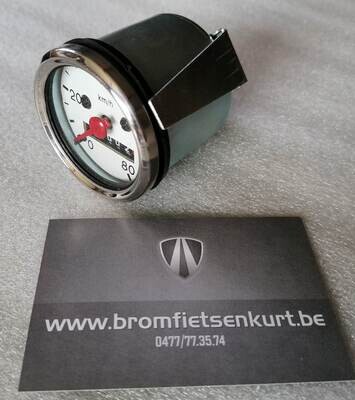 Km teller 80km/h wit dia 48mm