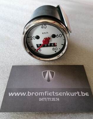 Km teller 80km/h wit dia 48mm