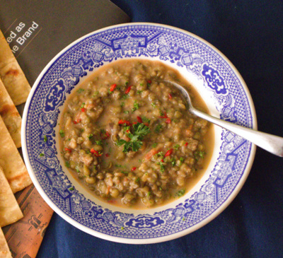 Italian lentil soup with sausage