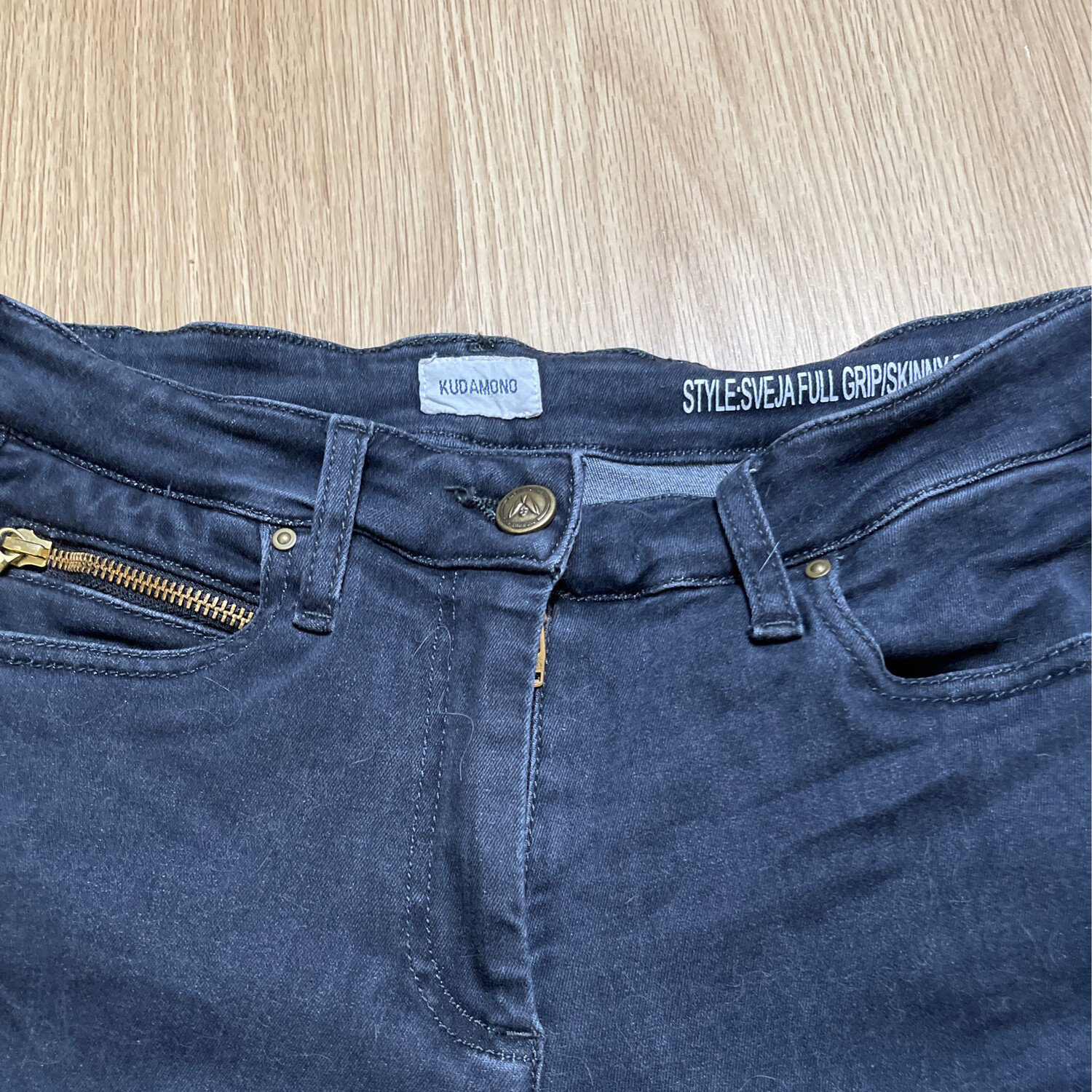 Kudamono rijbroek jeans zwart 38