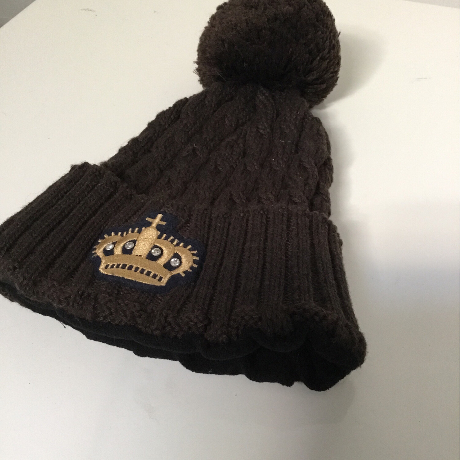 Kingsland pompon muts bruin