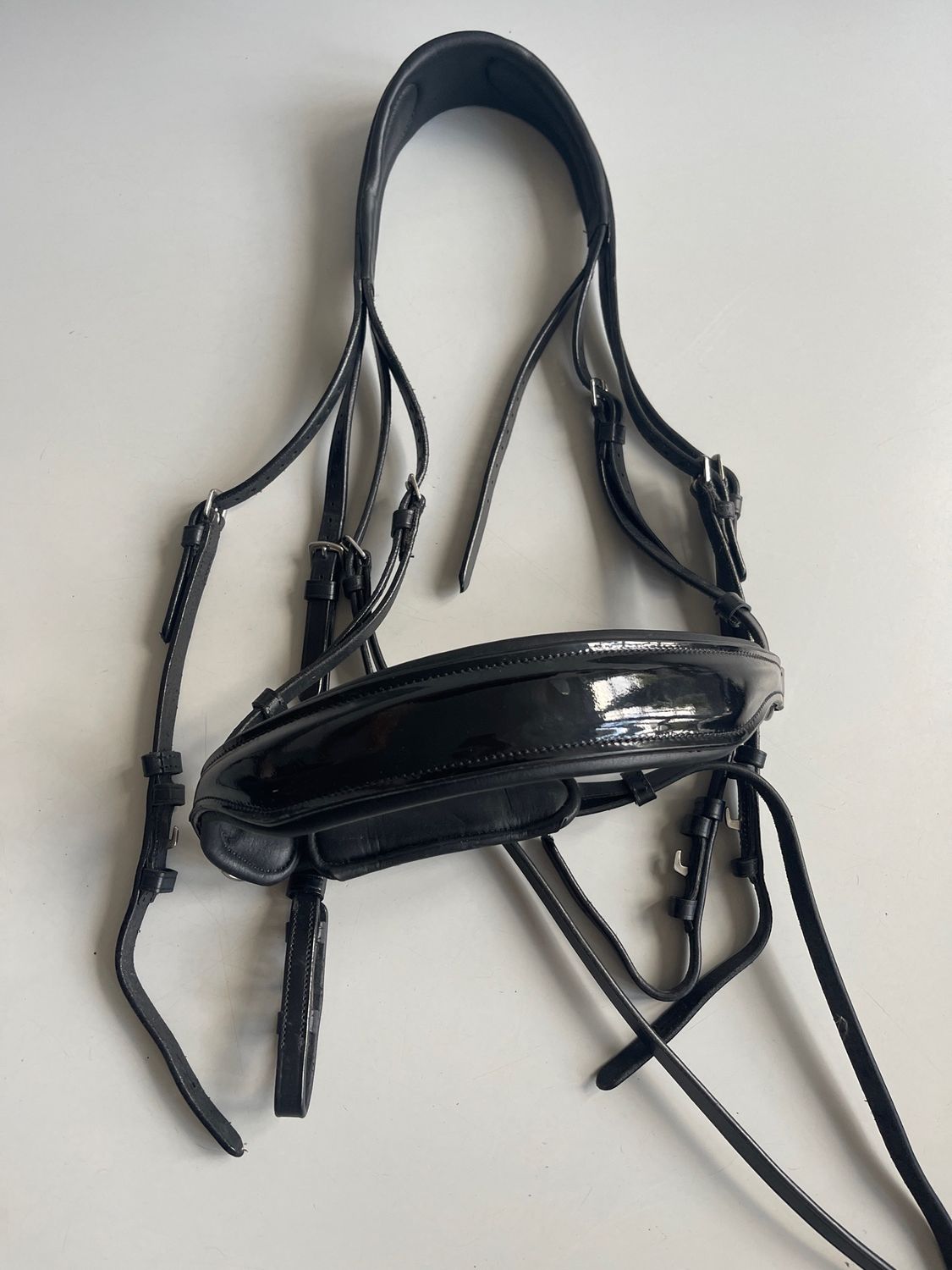 Bridle2fit stang en trens hoofdstel lak neusriem zwart full