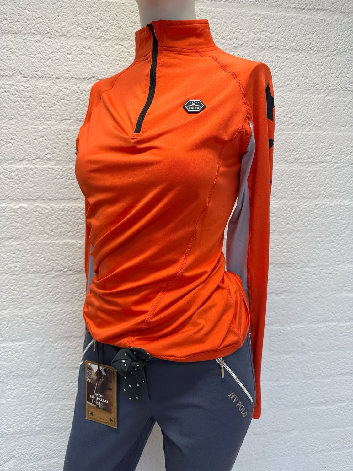 QHP cross shirt oranje zwarte sterren 36