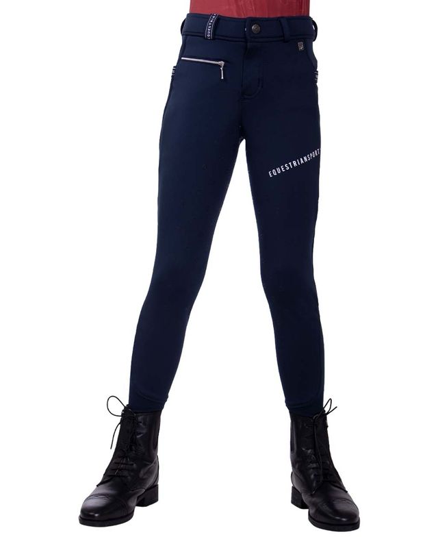 QHP Marlous softshell rijbroek full grip blauw 152 QHP Marlous softshell rijbroek full grip blauw 152