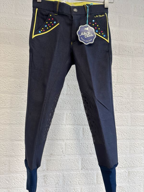 Mike & Charlie rijbroek jeans knie grip 152 Mike & Charlie rijbroek jeans knie grip 152