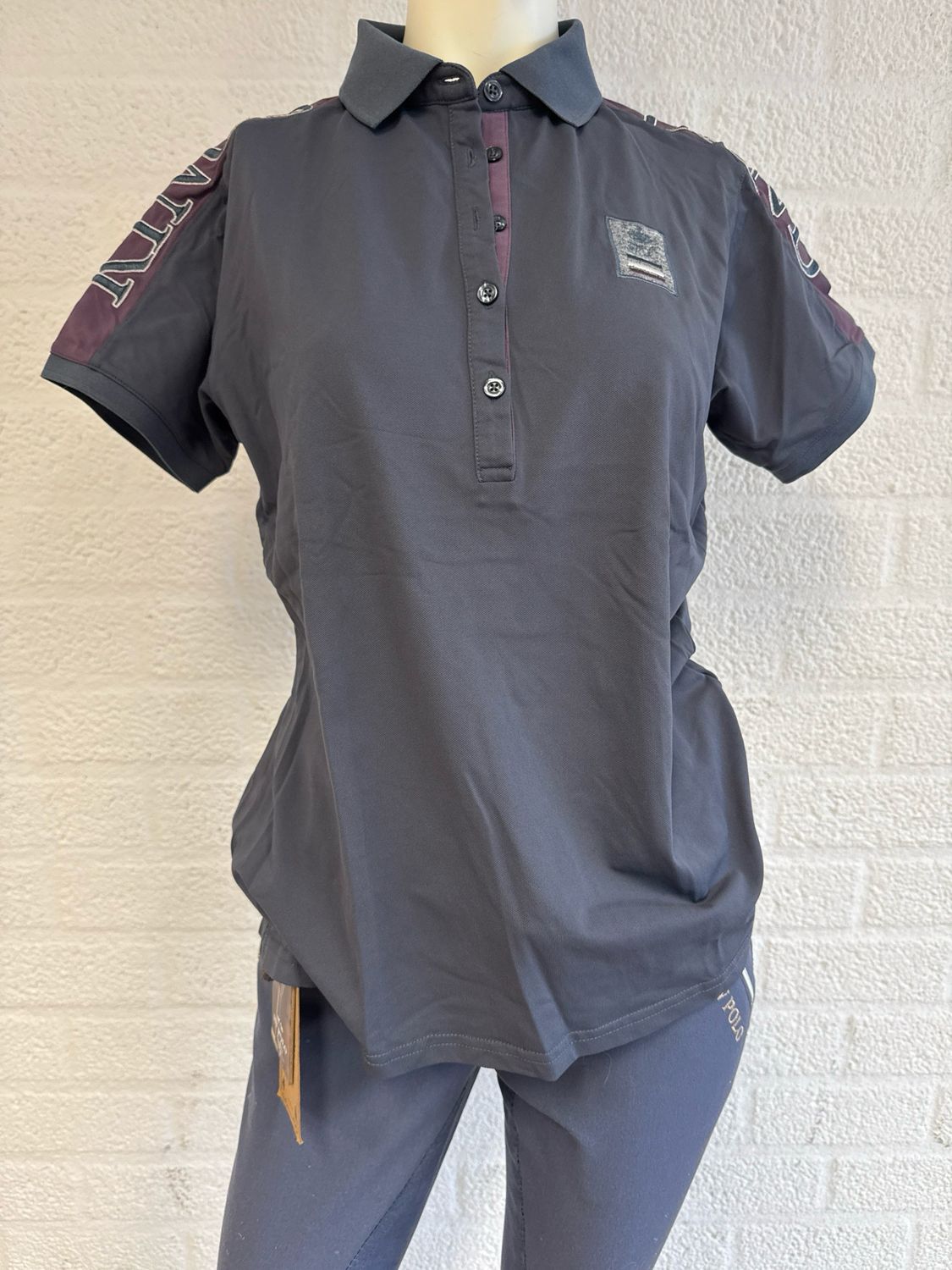 Kingsland polo grijs paars 40
