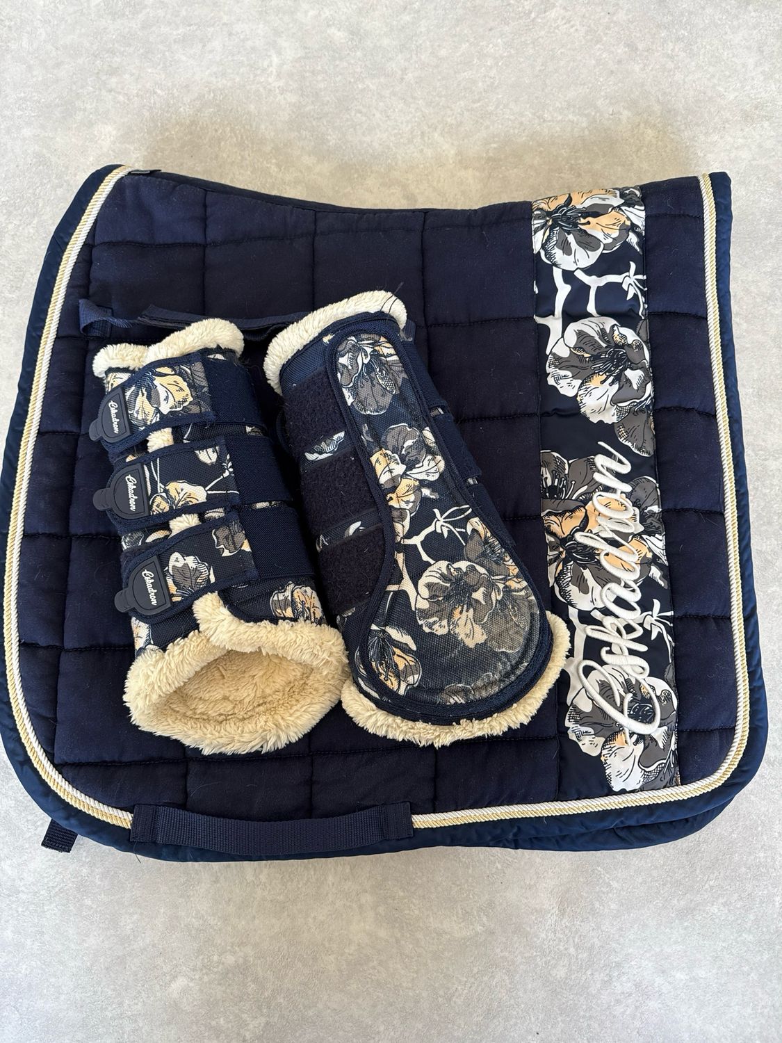 Eskadron flower set dekje full dressuur en beschermers full