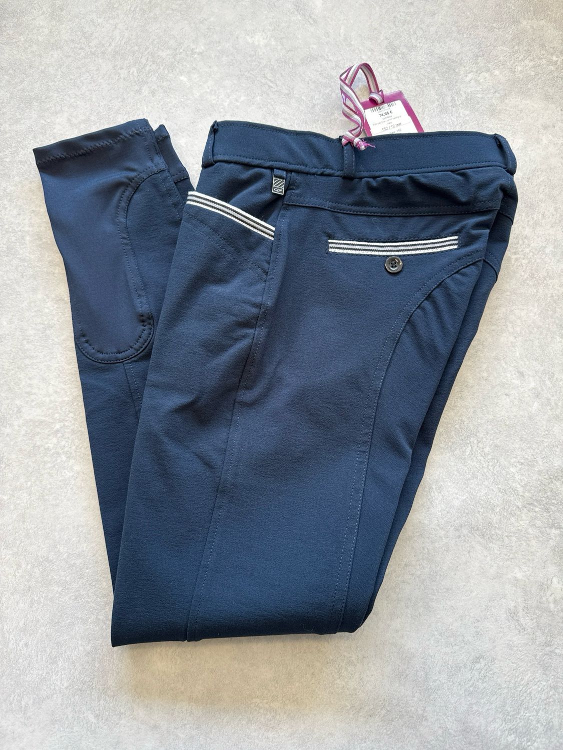 QHP rijbroek full grip Olav blauw 152