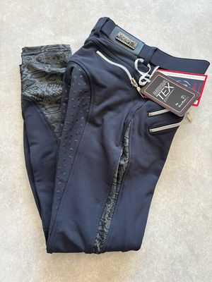 Easy Rider Dione rijbroek full grip blauw 152 Easy Rider Dione rijbroek full grip blauw 152