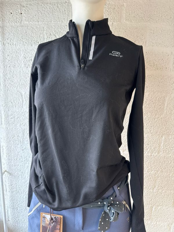 Kalenji traningstop fleece zwart 34