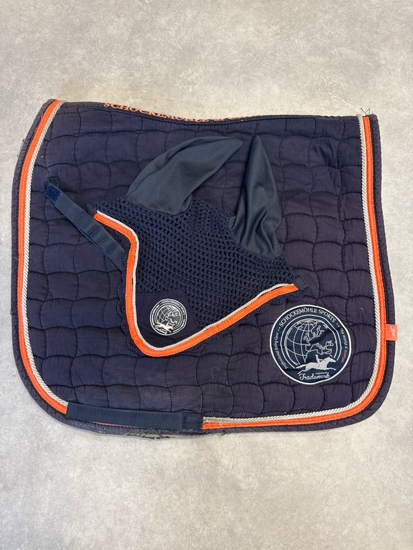 Schockemohle set blauw oranje full dressuur