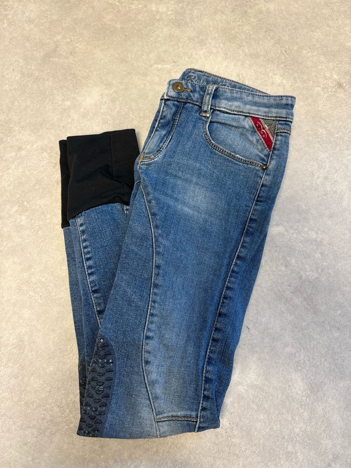 Animo rijbroek jeans kniegrip 140