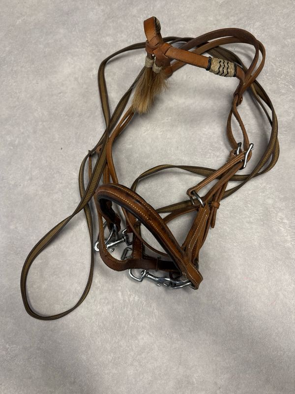 FRA bitloos hoofdstel Shango sidepull cognac cob