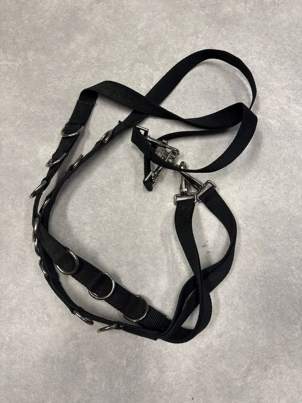 Bijzet teugels nylon zwart full Bijzet teugels nylon zwart full