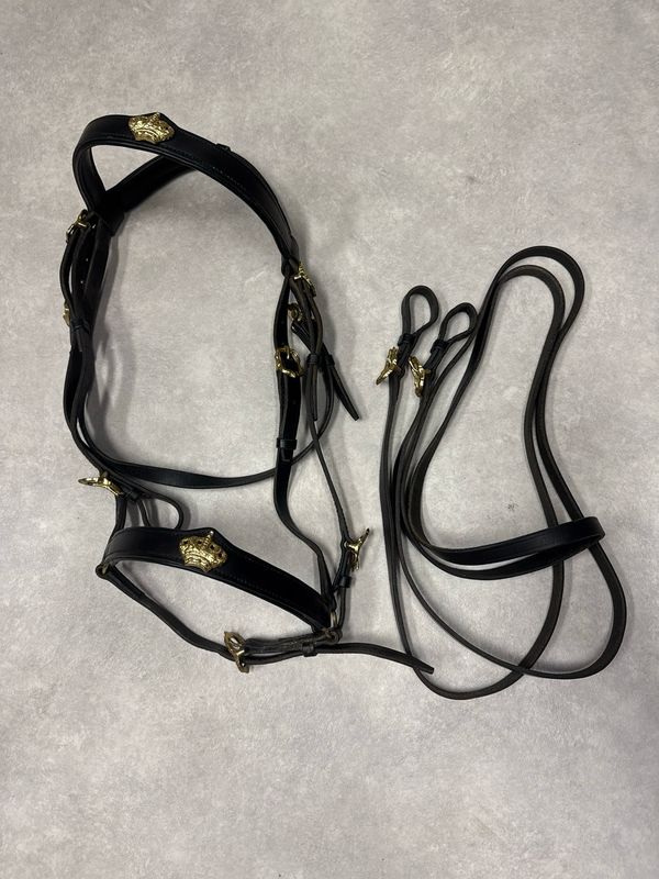 Hoofdstel met teugels barok zwart full Hoofdstel met teugels barok zwart full
