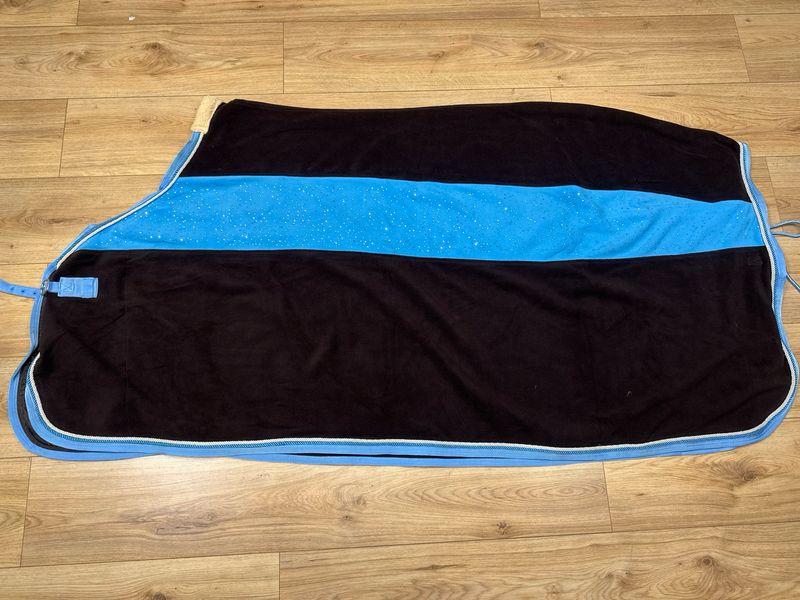 Global zweetdeken glitters aqua bruin 205