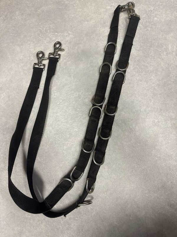 Bijzet teugels nylon zwart full Bijzet teugels nylon zwart full