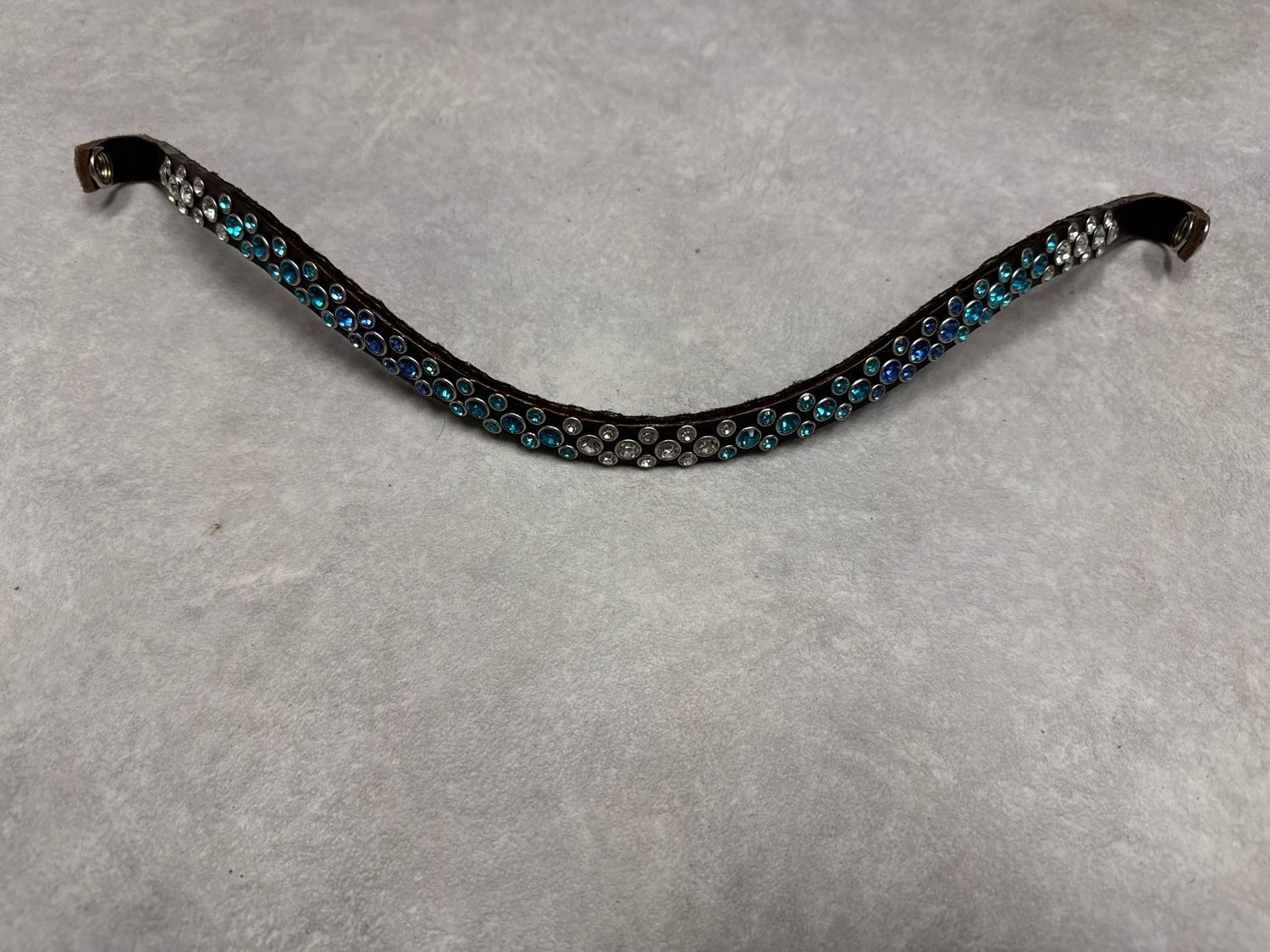 Frontriem voor presteq hoofdstel bruin blauw full