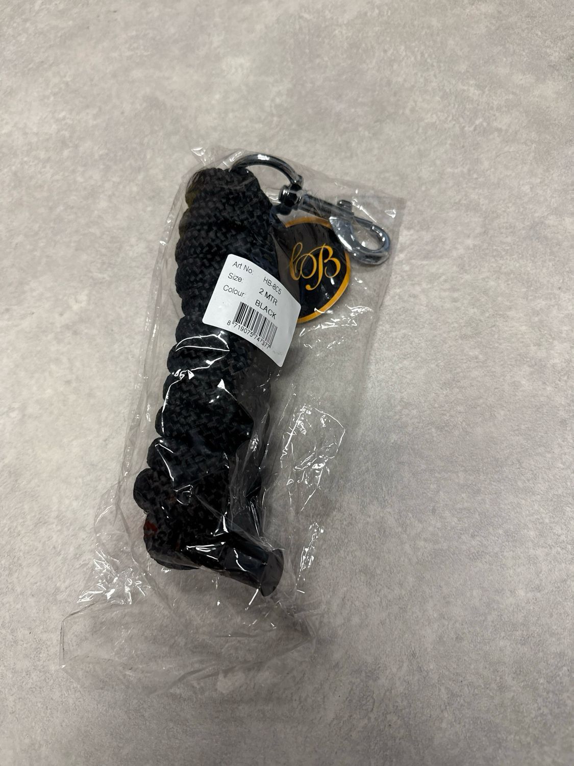 HB halstertouw zwart 2 meter