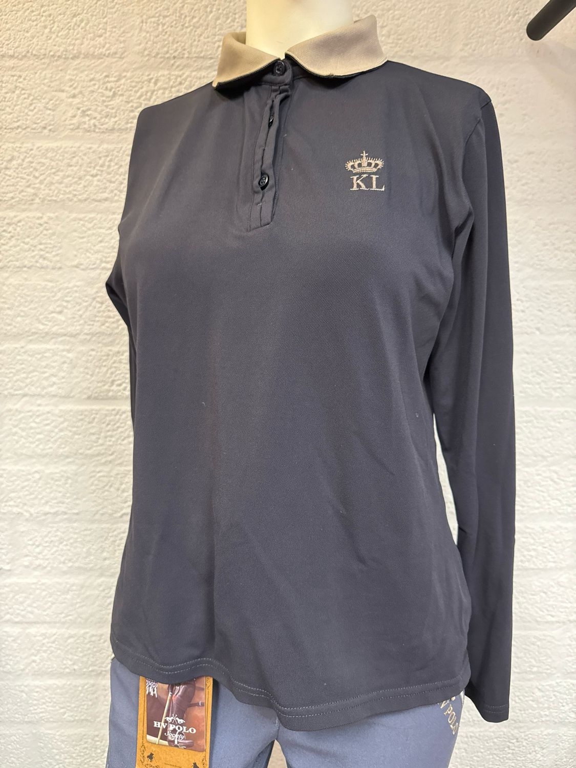 Kingsland lange mouw polo blauw 40
