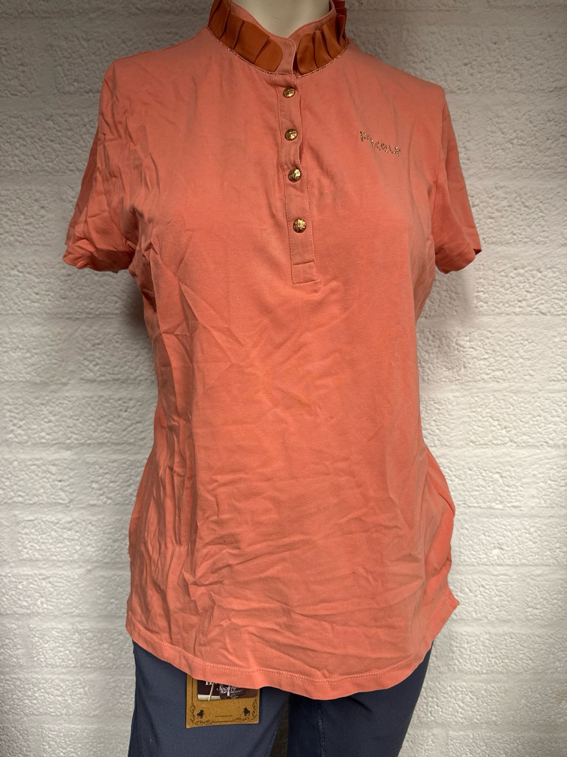 Pikeur ruffle polo roze 42