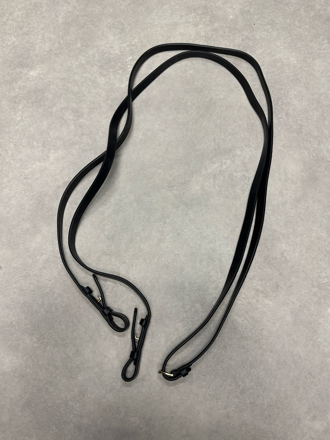 Teugels leer glad zwart full