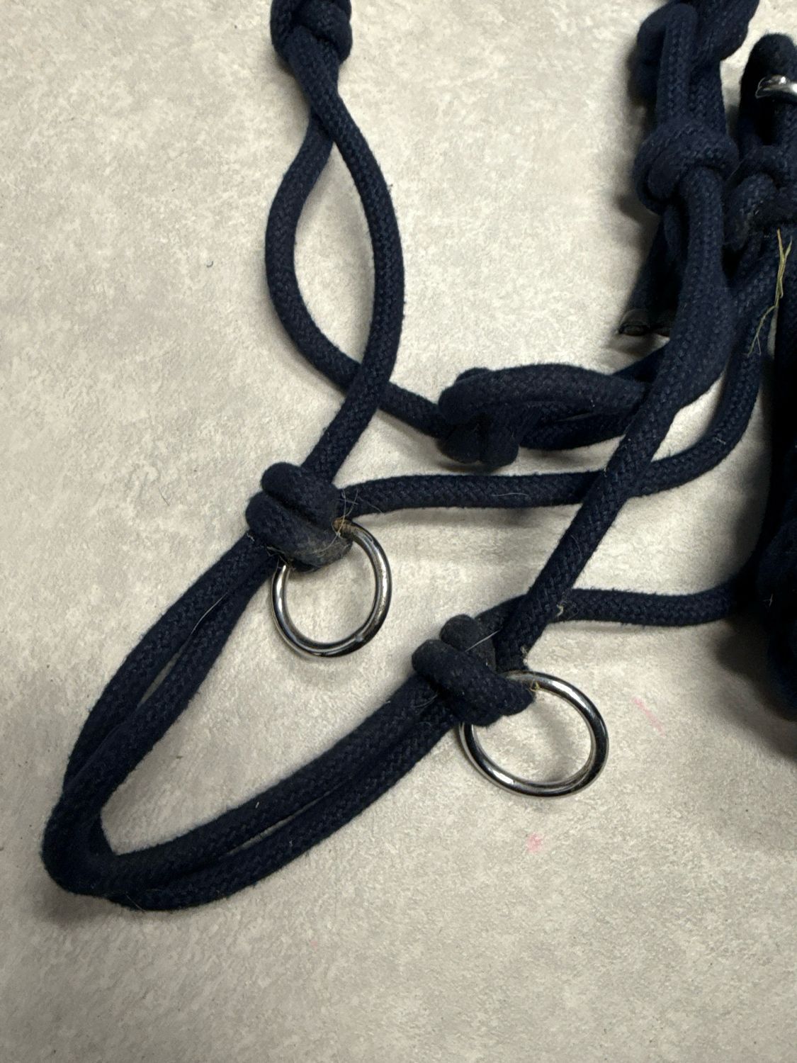 Touwhalster met teugels blauw full