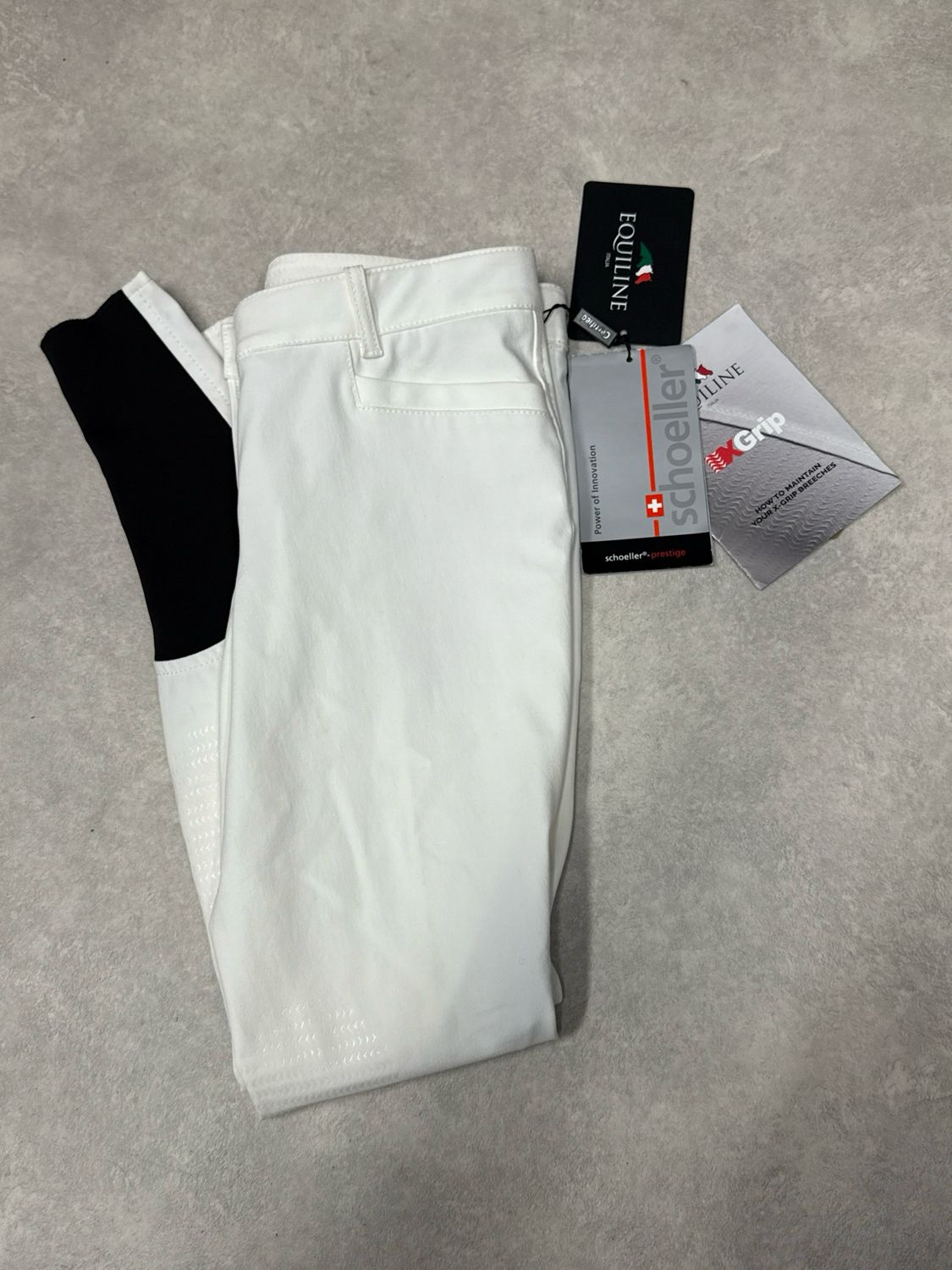 Equiline rijbroek wit kniegrip 40