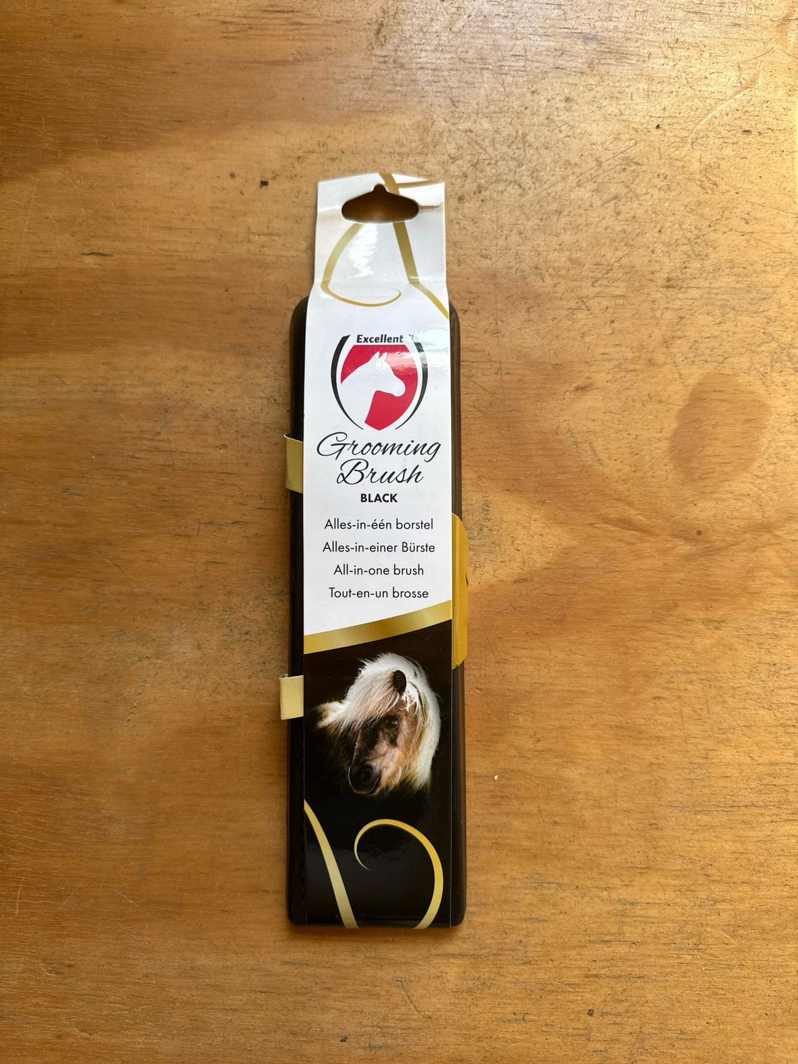 Excellent horse grooming brush zwart