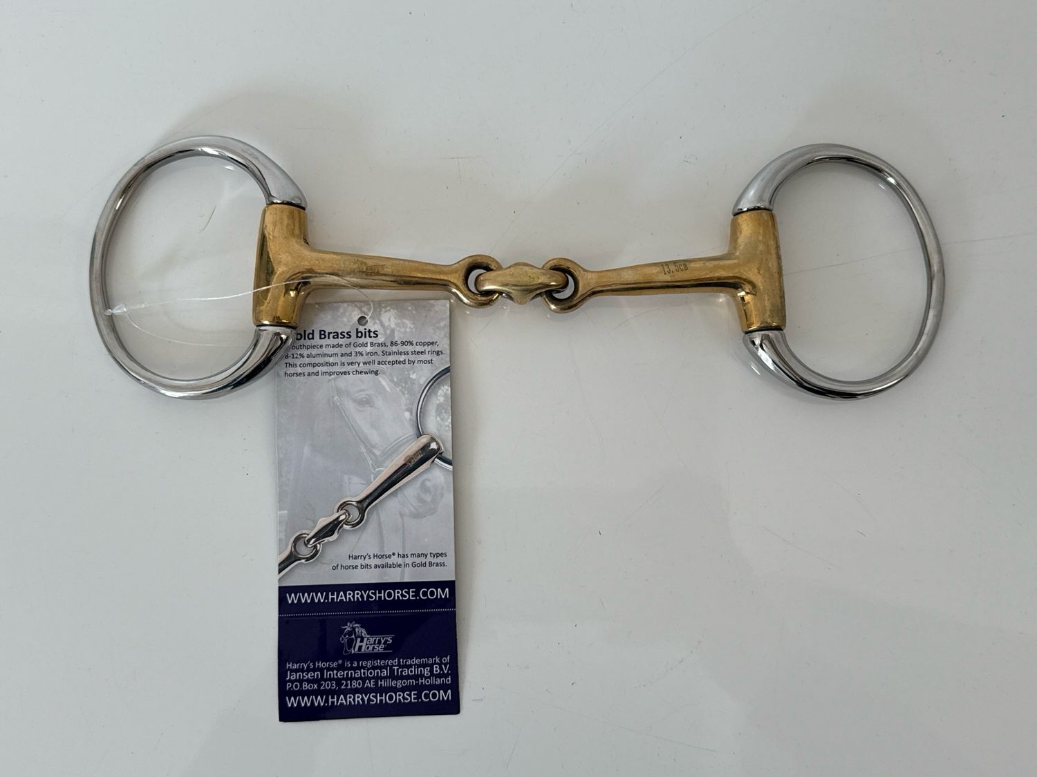 Harry’s horse bustrens dubbelgebroken anatomisch gold brass