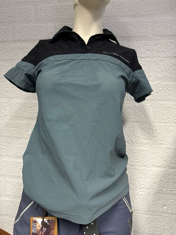 Cavalleria Toscana polo perforated petrol 34