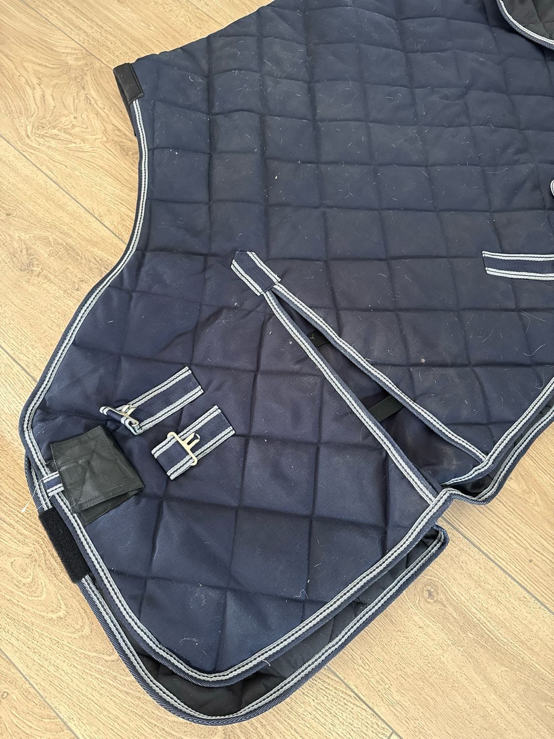 Staldeken geruit blauw 215