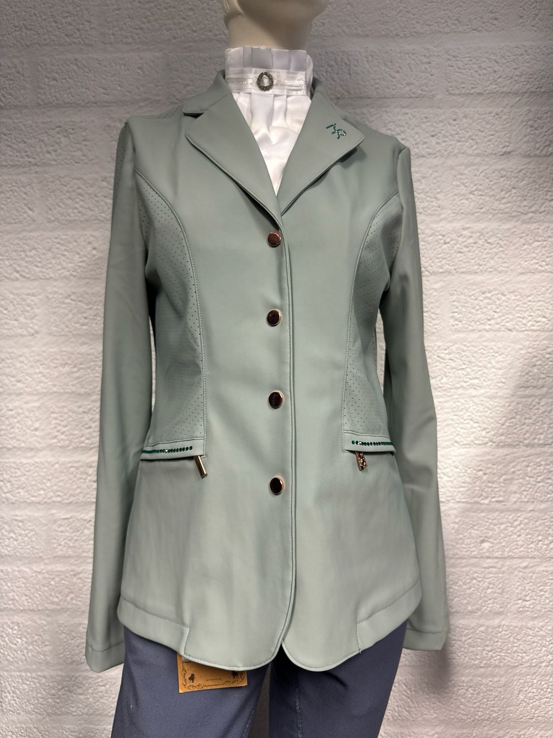 Mrs Ros wedstrijdjasje groen rosé 38