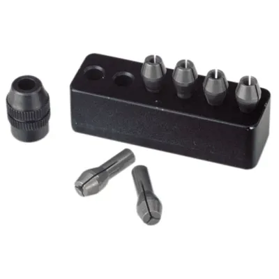 Proxxon Micromot Stalen spantangen 6 st. + moer, 1 - 3,2 mm + houder