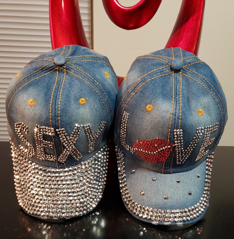 Rhinestone Denim Hats