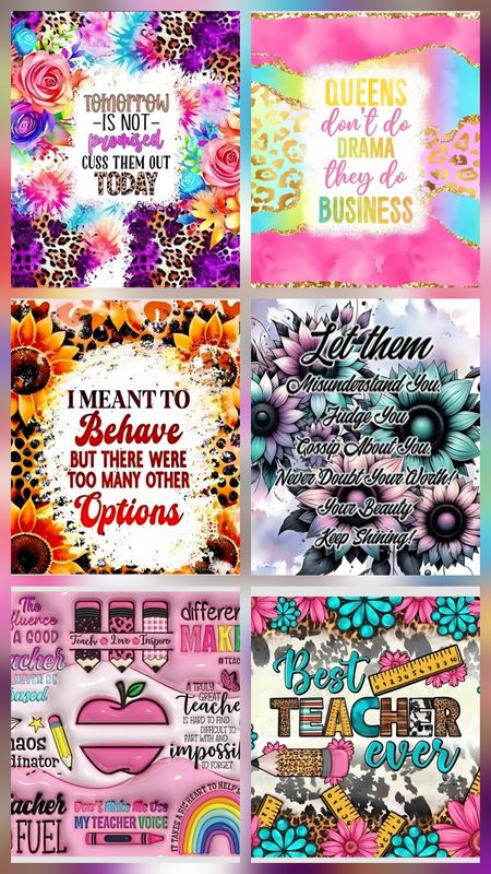 Positive Affirmation's & Funny Quote Tumblers