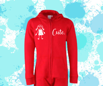 Cute Mini Kids All In One bright red