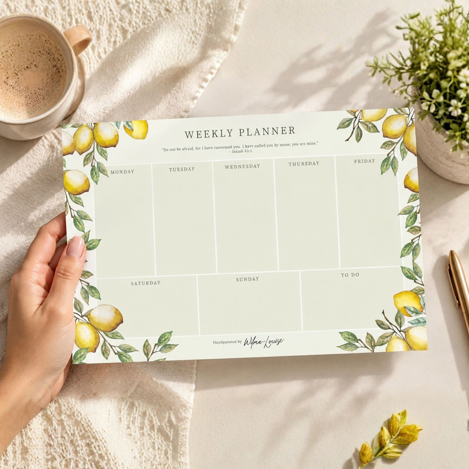 Lemon Weekly Planner | A4 Landscape Tear-Off Planner