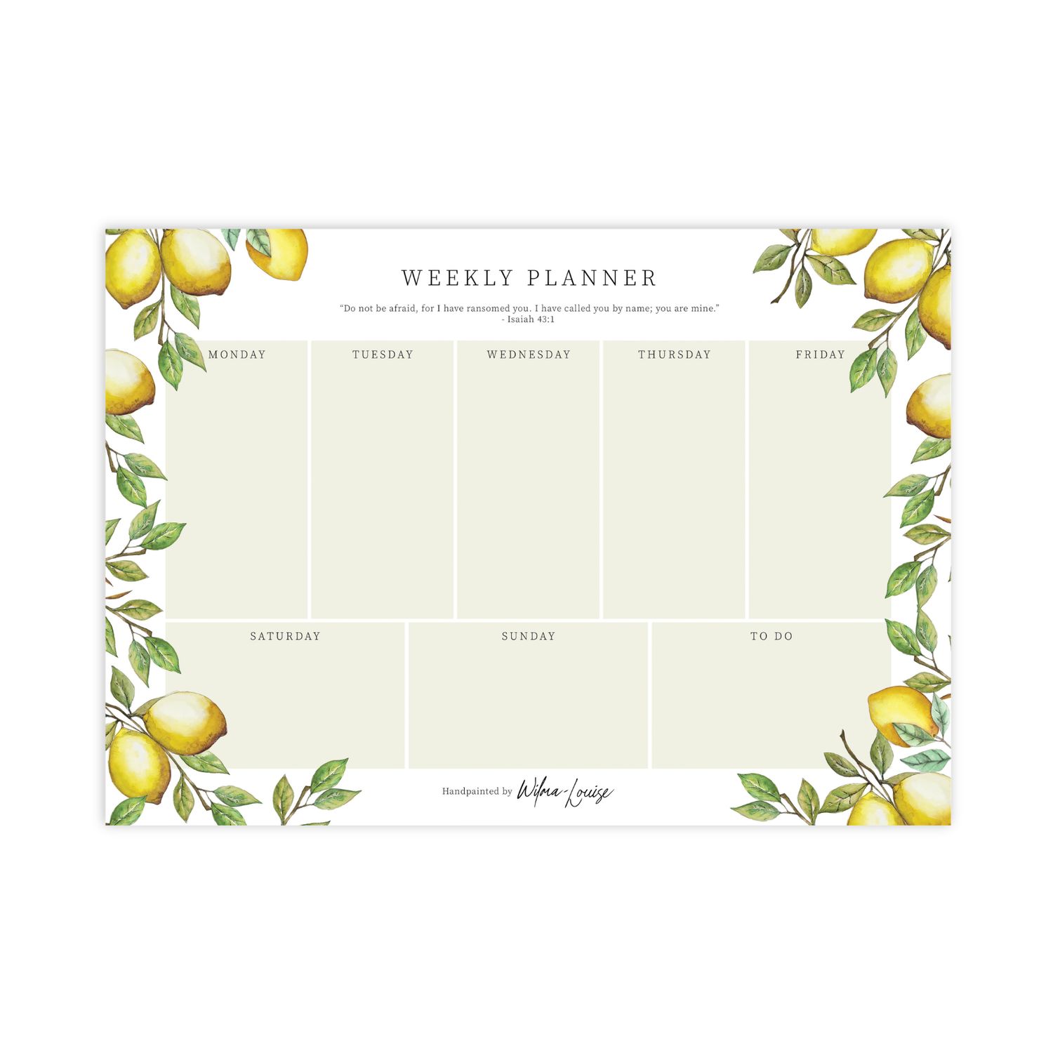 Lemon Weekly Planner | A4 Landscape Tear-Off Planner Lemon Weekly Planner | A4 Landscape Tear-Off Planner