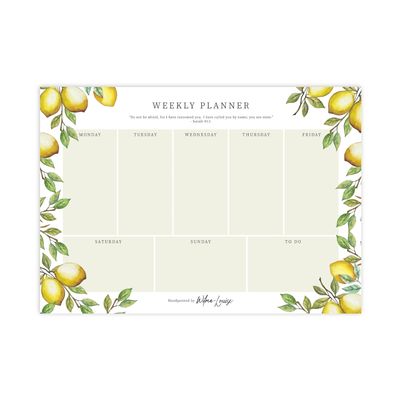 Lemon Weekly Planner | A4 Landscape Tear-Off Planner Lemon Weekly Planner | A4 Landscape Tear-Off Planner