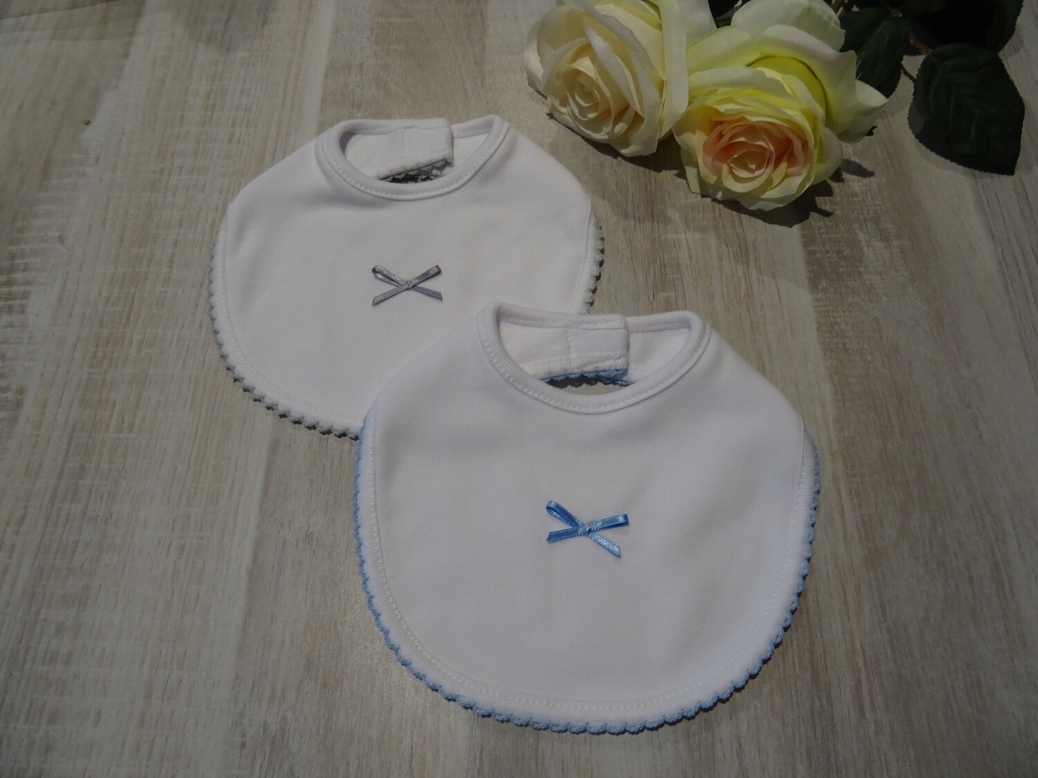 Set slabbetjes strik blauw