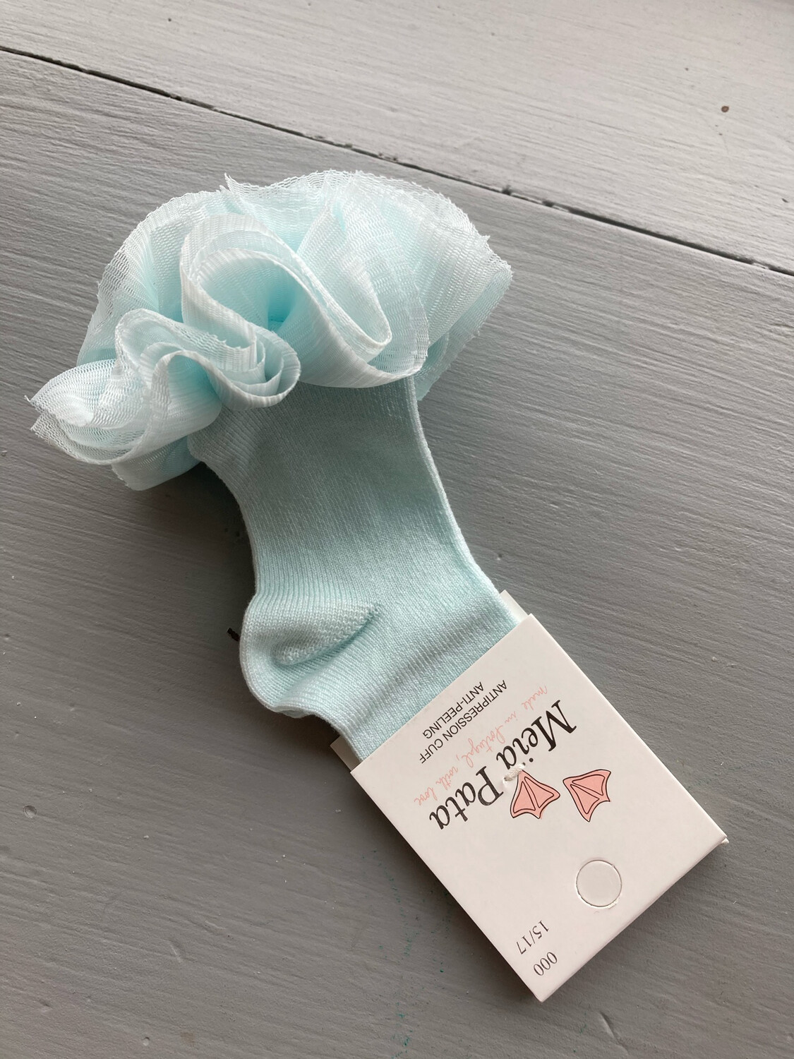 Enkelkous met Tule bovenaan Meia Pata - Aqua