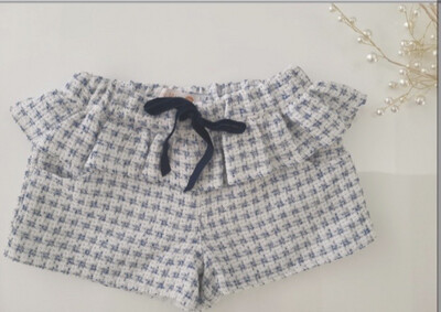 Short tweed Puro Mimo - Wit met donkerblauw