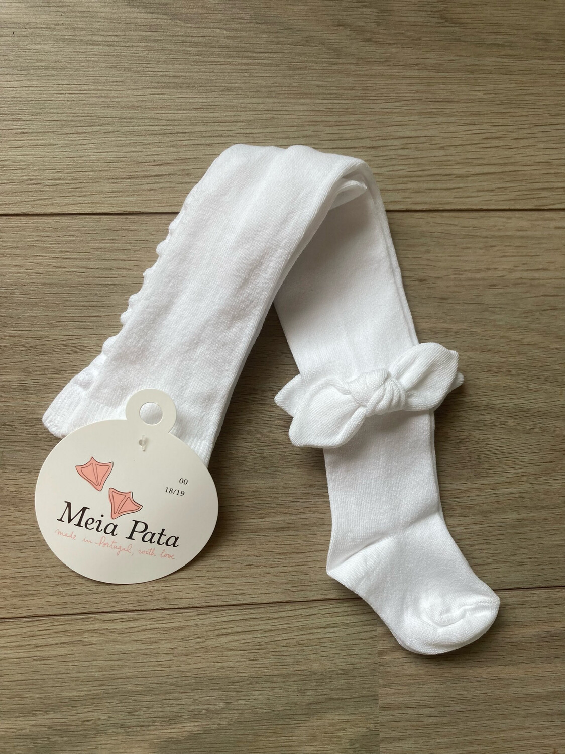 Kousenbroek met Knoop strik Meia Pata - Wit