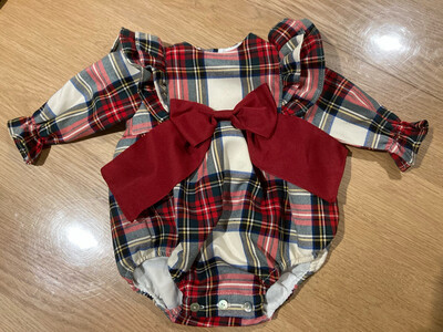 Tartan Romper Be Chic - Bordeaux/Donkerblauw