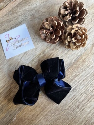 Velvet XL strik Pluisjes - Donkerblauw
