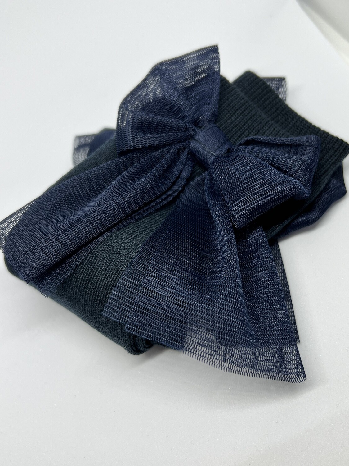 Kniekous met Tule strik Meia Pata - Donkerblauw