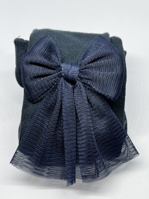 Kousenbroek met Tule strik Meia Pata - Donkerblauw