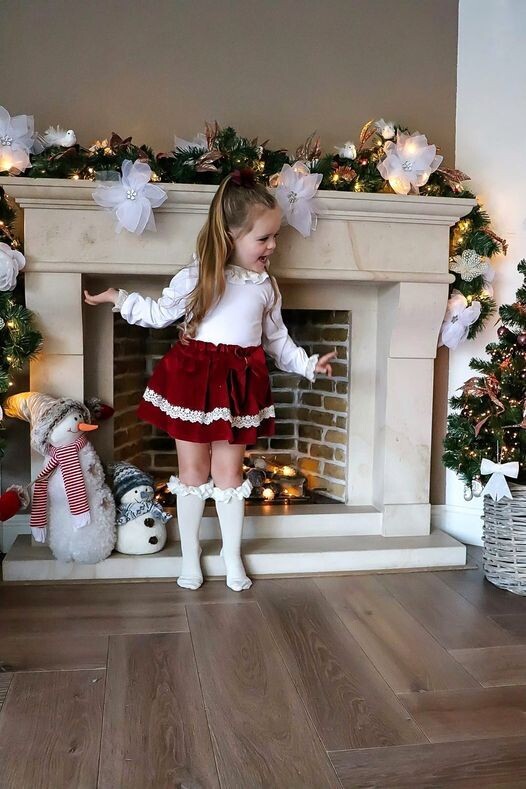 Set Jolien Cordel - Bordeaux/wit