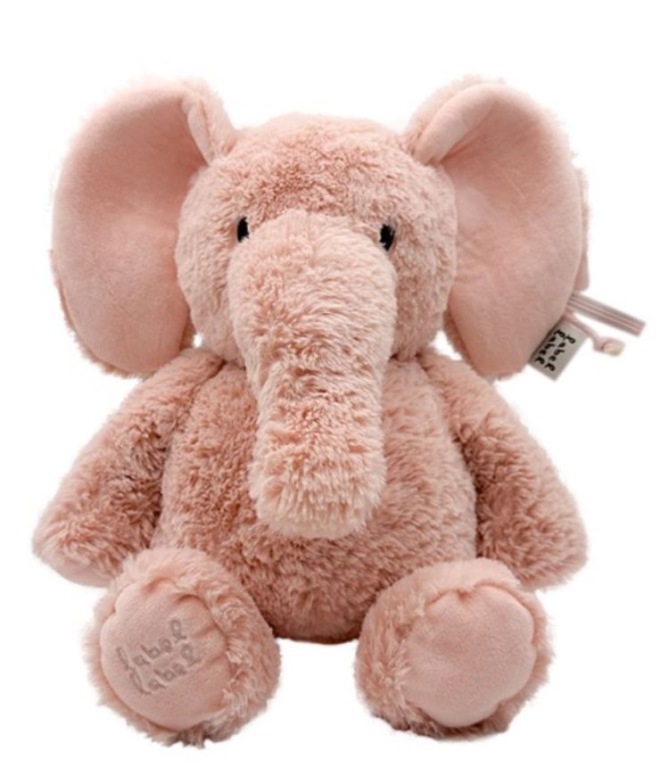 Knuffel ‘Elly de olifant’ - M 26 cm - Label Label - Roze